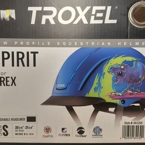 Troxel Kids Spirit Helmet - Blue with Dinosaur Design